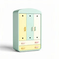 Three-door wooden cabinet with pastel colors and star design 80 x 40 x 120cm