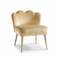 Velvet accent chair in soft gold color with metal legs 75 x 80 x 85cm