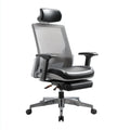 Mesh ergonomic office chair with adjustable headrest and lumbar support