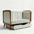 Wooden baby crib with removable mattress in neutral colors 120 x 60 x 90cm